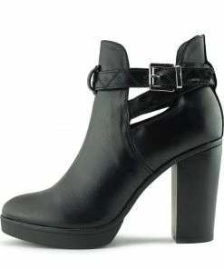 Kickfootwear Dakota Cut Out Chunky Ankle Boot - Black