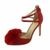 Kickfootwear Women's Heels Pom Pom Pointed Stiletto Heels - Red