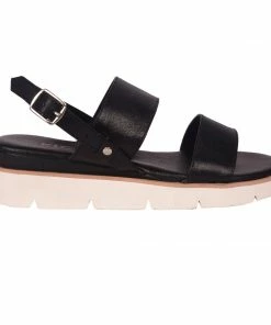 KICK FOOTWEAR Leather Chunky Wide Strap Sandals - Black - Yellow 16 KICK FOOTWEAR Leather Chunky Wide Strap Sandals - Black - Yellow