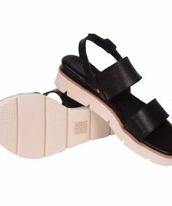 KICK FOOTWEAR Leather Chunky Wide Strap Sandals - Black - Yellow 17 KICK FOOTWEAR Leather Chunky Wide Strap Sandals - Black - Yellow