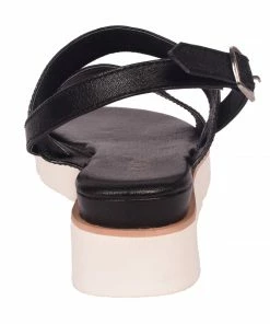 KICK FOOTWEAR Leather Chunky Wide Strap Sandals - Black - Yellow 18 KICK FOOTWEAR Leather Chunky Wide Strap Sandals - Black - Yellow