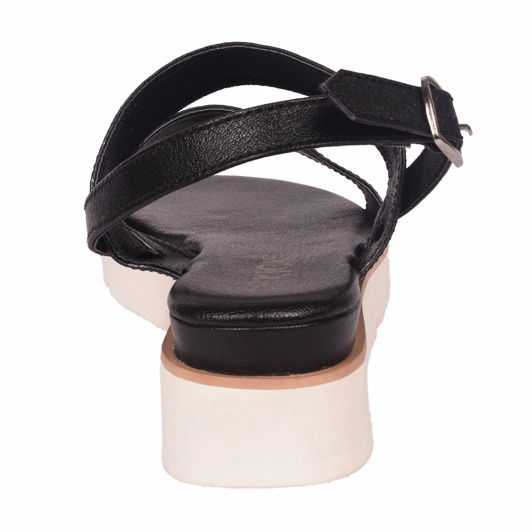 KICK FOOTWEAR Leather Chunky Wide Strap Sandals - Black - Yellow 6 KICK FOOTWEAR Leather Chunky Wide Strap Sandals - Black - Yellow