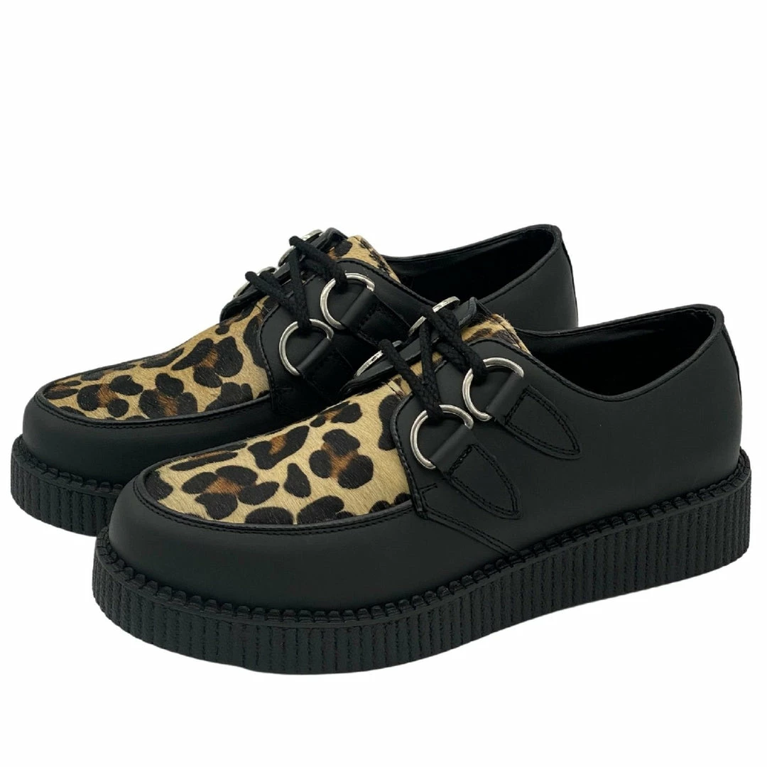 KICK FOOTWEAR Mens Rebel Leopard Print Leather Creepers 1 KICK FOOTWEAR Mens Rebel Leopard Print Leather Creepers