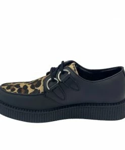 KICK FOOTWEAR Mens Rebel Leopard Print Leather Creepers 11 KICK FOOTWEAR Mens Rebel Leopard Print Leather Creepers