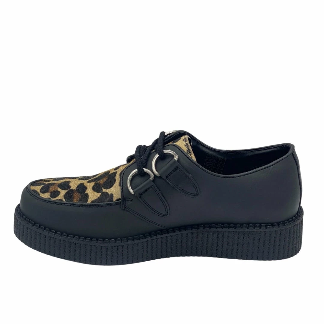 KICK FOOTWEAR Mens Rebel Leopard Print Leather Creepers 5 KICK FOOTWEAR Mens Rebel Leopard Print Leather Creepers