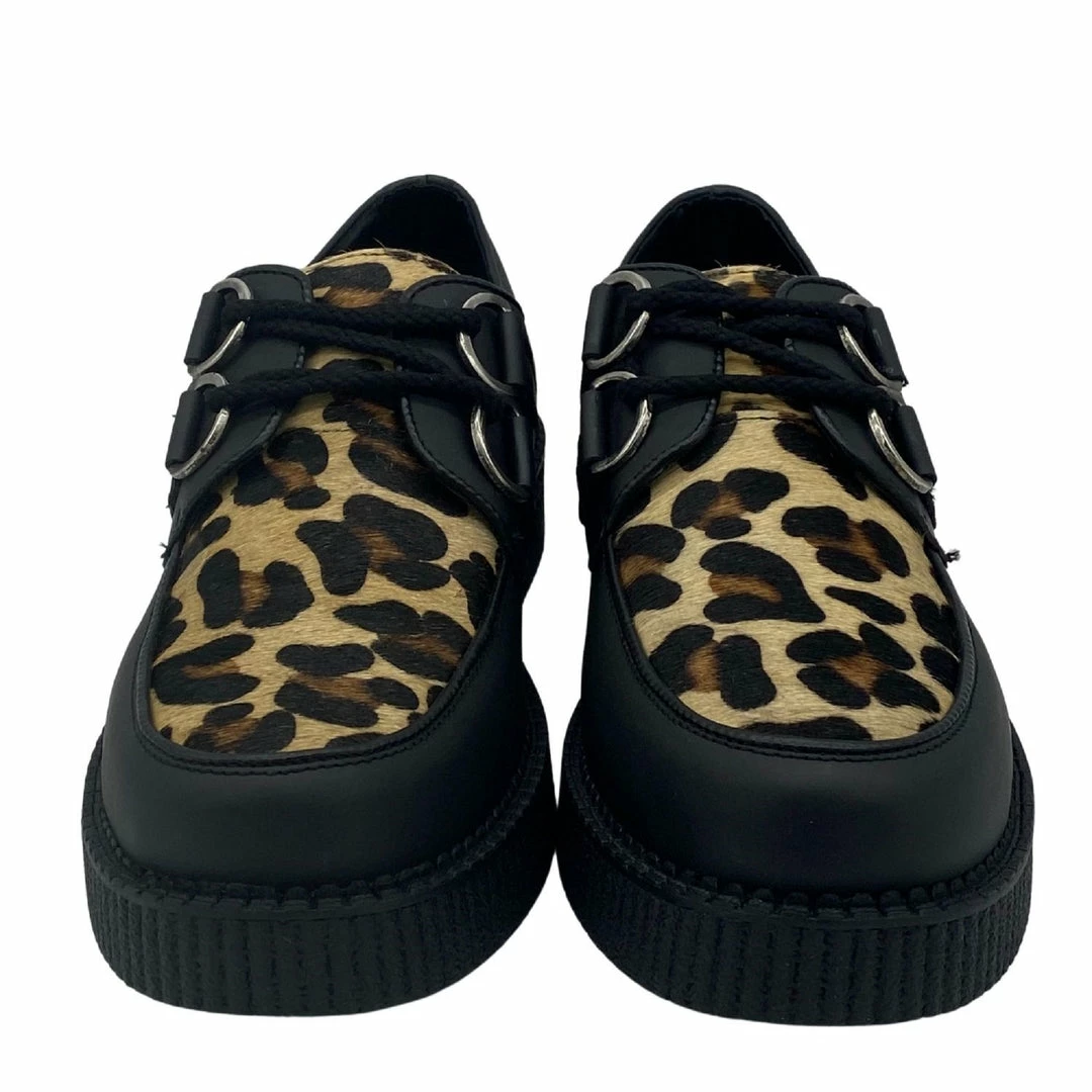 KICK FOOTWEAR Mens Rebel Leopard Print Leather Creepers 6 KICK FOOTWEAR Mens Rebel Leopard Print Leather Creepers