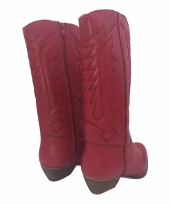 Kickfootwear Belle Faux Leather Western Cowboy Boots - Red