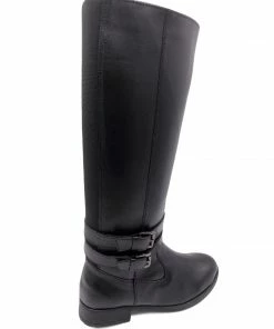 Kickfootwear Black Leather Fur Lined Long Boots