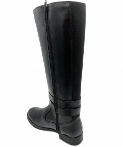 Kickfootwear Black Leather Fur Lined Long Boots