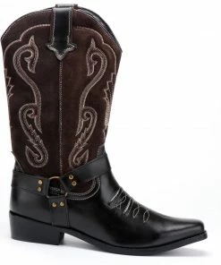 KICK FOOTWEAR WOMENS Blue Suede Embroidery Cowboy Boots