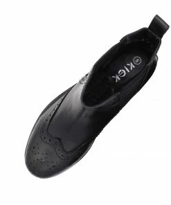 KICK FOOTWEAR Eve Black Leather Chelsea Brogue Ankle Boots - 1001 8 KICK FOOTWEAR Eve Black Leather Chelsea Brogue Ankle Boots - 1001