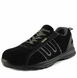 Kickfootwear MENS Groundwork Lightweight Steel Toe Safety Trainers - Black