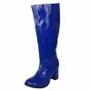Kickfootwear Betty Block Heel Retro Boots - Blue