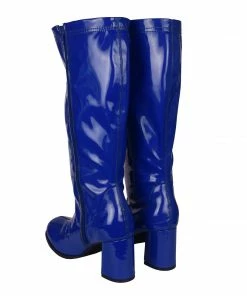 Kickfootwear Betty Block Heel Retro Boots - Blue