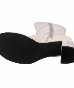 Kickfootwear Betty Block Heel Retro Boots - White WOMENS 9 Kickfootwear Betty Block Heel Retro Boots - White WOMENS