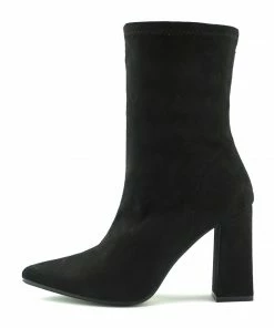 Kickfootwear WOMENS Porter Retro Block Heel Sock Boots - Black