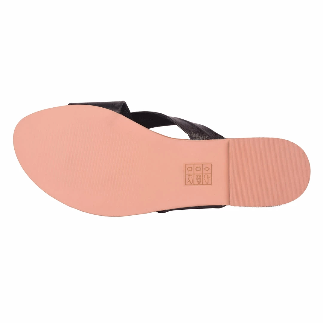 Kickfootwear Leather Comfort Cross Strap Sandals Black White 5 Kickfootwear Leather Comfort Cross Strap Sandals Black White