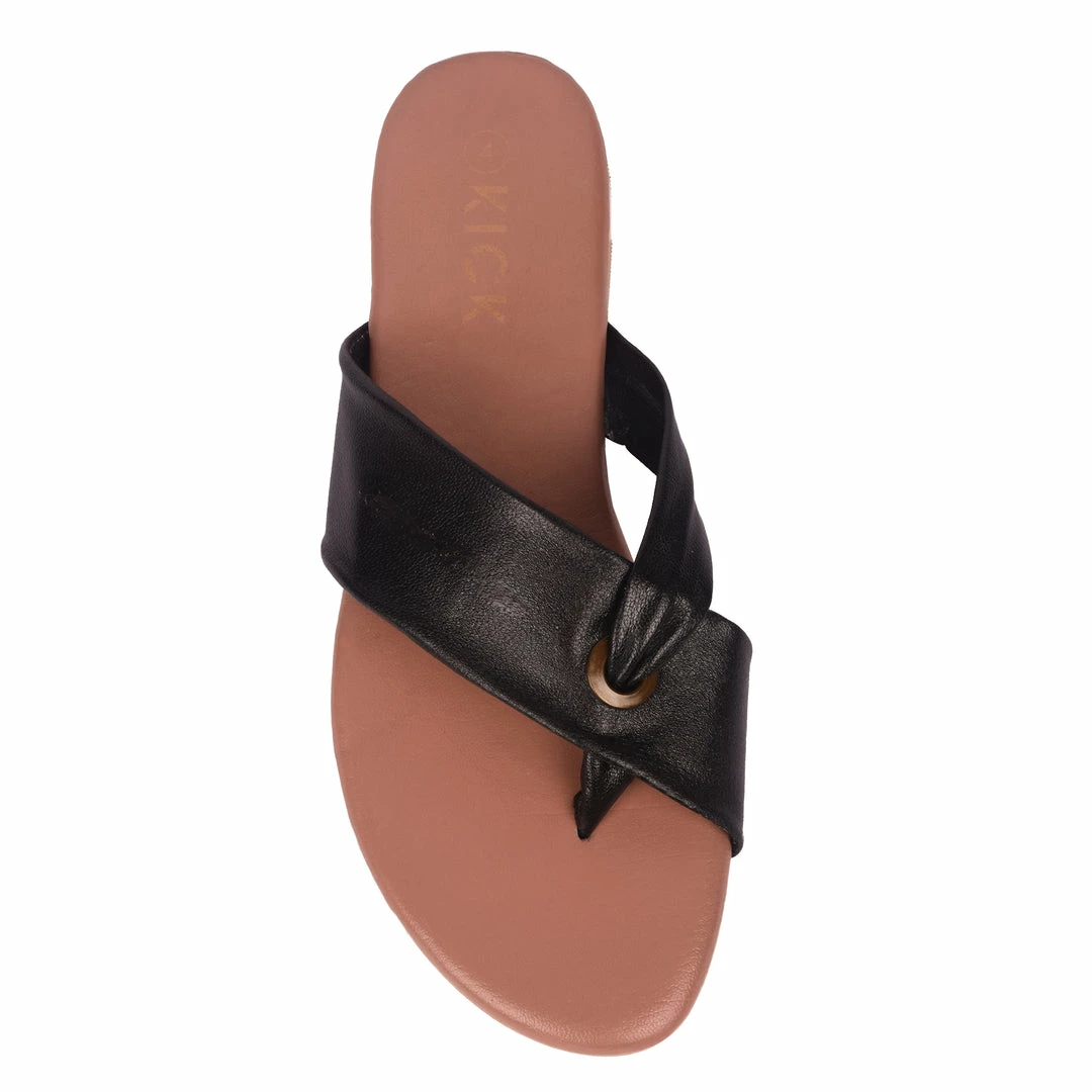 Kickfootwear Leather Comfort Cross Strap Sandals Black White 7 Kickfootwear Leather Comfort Cross Strap Sandals Black White
