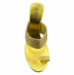 Kickfootwear Metallic Toe Sparkle Sandals - Gold WOMENS