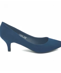 Kickfootwear Smart Faux Suede Kitten Heel Court Shoes Women's Heels