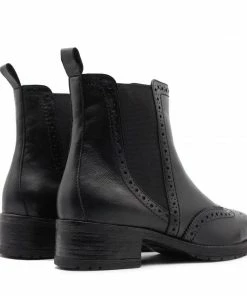 KICK FOOTWEAR Eve Black Leather Chelsea Brogue Ankle Boots - 1001 11 KICK FOOTWEAR Eve Black Leather Chelsea Brogue Ankle Boots - 1001