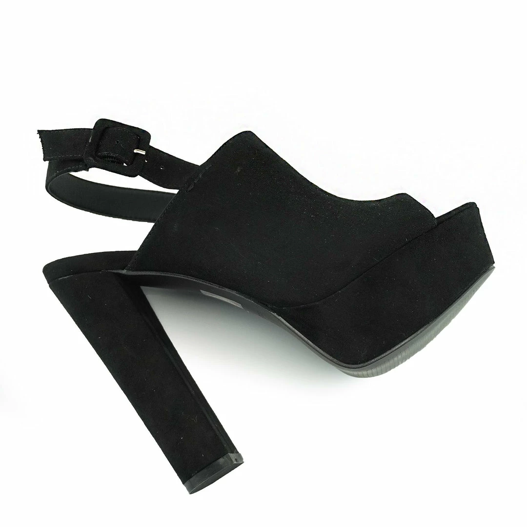 Kickfootwear WOMENS Platform Peep Toe Mules - Black 2 Kickfootwear WOMENS Platform Peep Toe Mules - Black