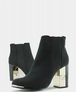 Kickfootwear Alba Soft Metallic Heel Boots - Black 11 Kickfootwear Alba Soft Metallic Heel Boots - Black