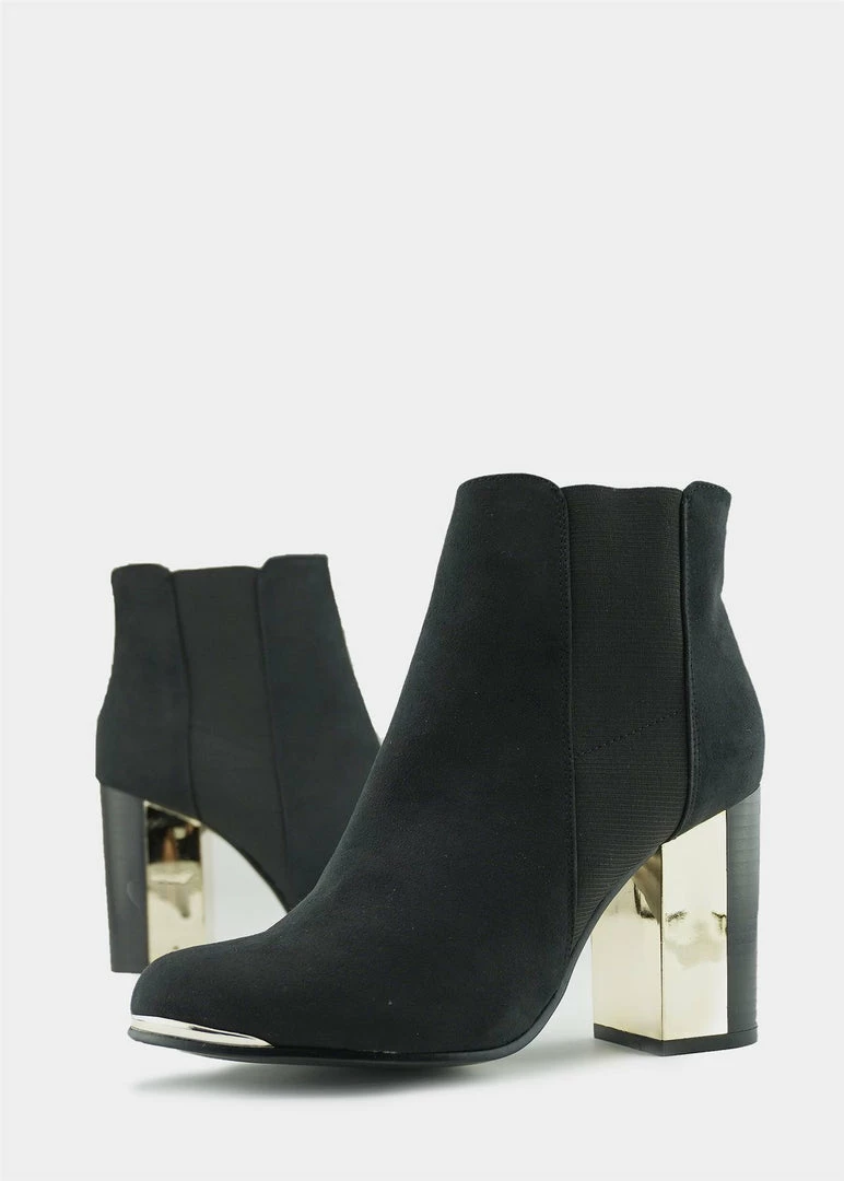 Kickfootwear Alba Soft Metallic Heel Boots - Black 5 Kickfootwear Alba Soft Metallic Heel Boots - Black