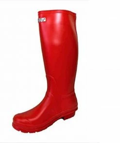 Kickfootwear Women's Knee High Wellington Boots Red WOMENS
