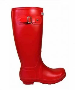 Kickfootwear Women's Knee High Wellington Boots Red WOMENS