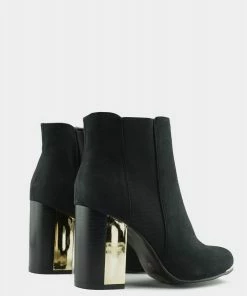 Kickfootwear Alba Soft Metallic Heel Boots - Black 10 Kickfootwear Alba Soft Metallic Heel Boots - Black