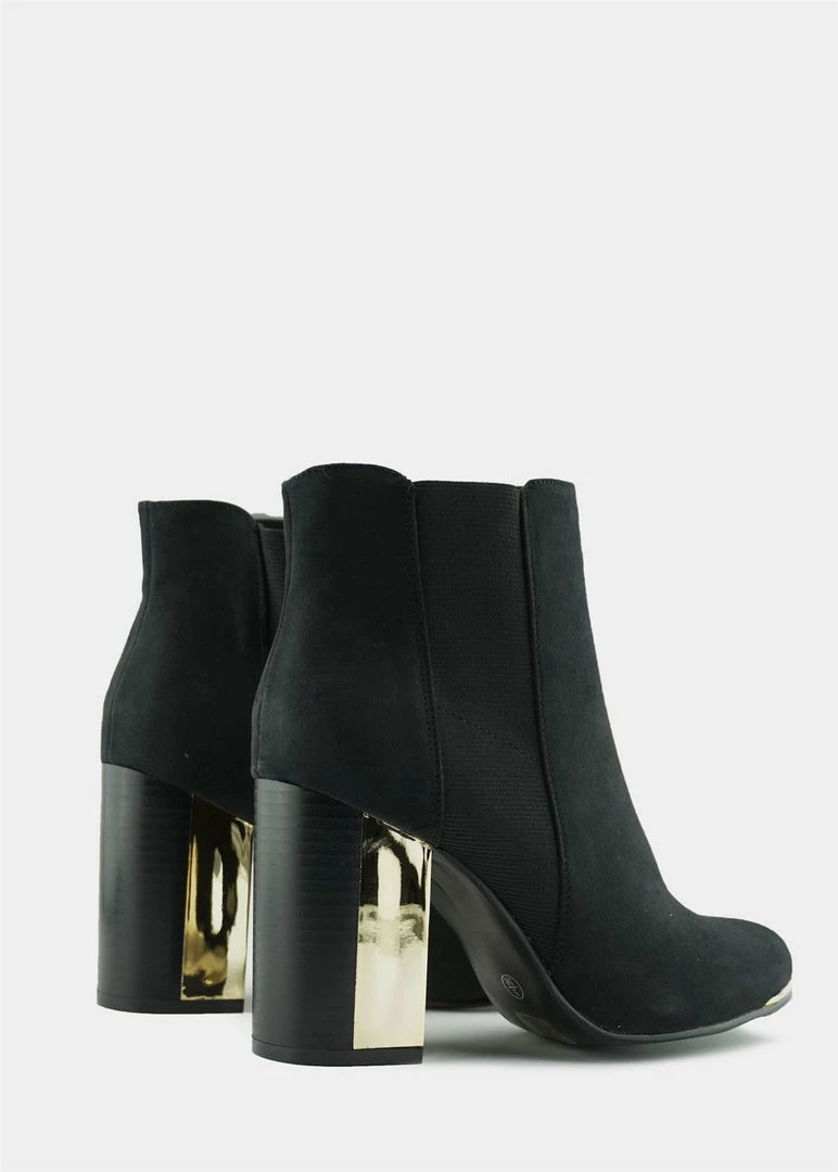 Kickfootwear Alba Soft Metallic Heel Boots - Black 4 Kickfootwear Alba Soft Metallic Heel Boots - Black
