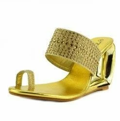 Kickfootwear Metallic Toe Sparkle Sandals - Gold WOMENS