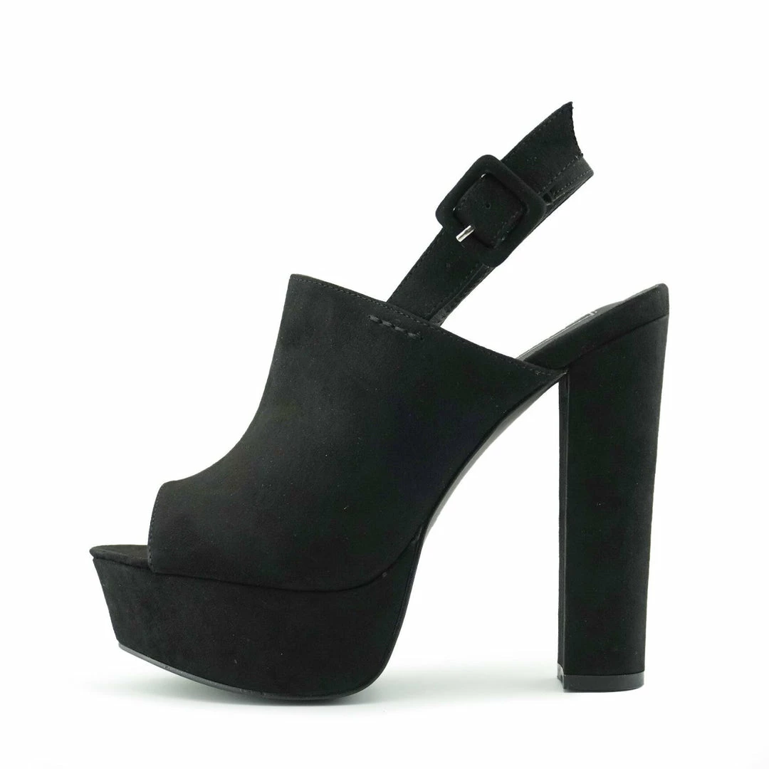 Kickfootwear WOMENS Platform Peep Toe Mules - Black 1 Kickfootwear WOMENS Platform Peep Toe Mules - Black