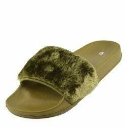 Kickfootwear Fluffy Sliders Lightweight Sandal - Khaki