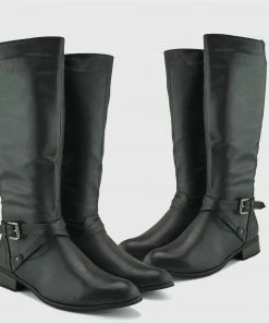 Kickfootwear Winslet Buckle Long Winter Boots - Black WOMENS