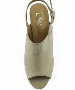 Kickfootwear WOMENS Platform Peep Toe Mules - Beige