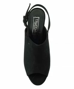 Kickfootwear WOMENS Platform Peep Toe Mules - Black 13 Kickfootwear WOMENS Platform Peep Toe Mules - Black