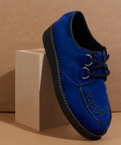 Kickfootwear Mens Rebel Blue Suede Creepers