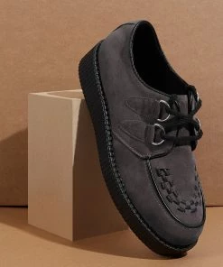 Kickfootwear Mens Rebel Grey Suede Creepers