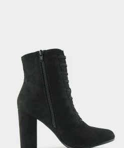 Kickfootwear Lucia Vintage Gold Button Boots - Black WOMENS