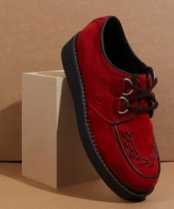 Kickfootwear Mens Rebel Red Suede Creepers