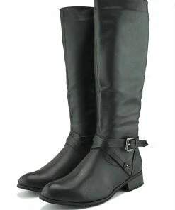 Kickfootwear Winslet Buckle Long Winter Boots - Black WOMENS