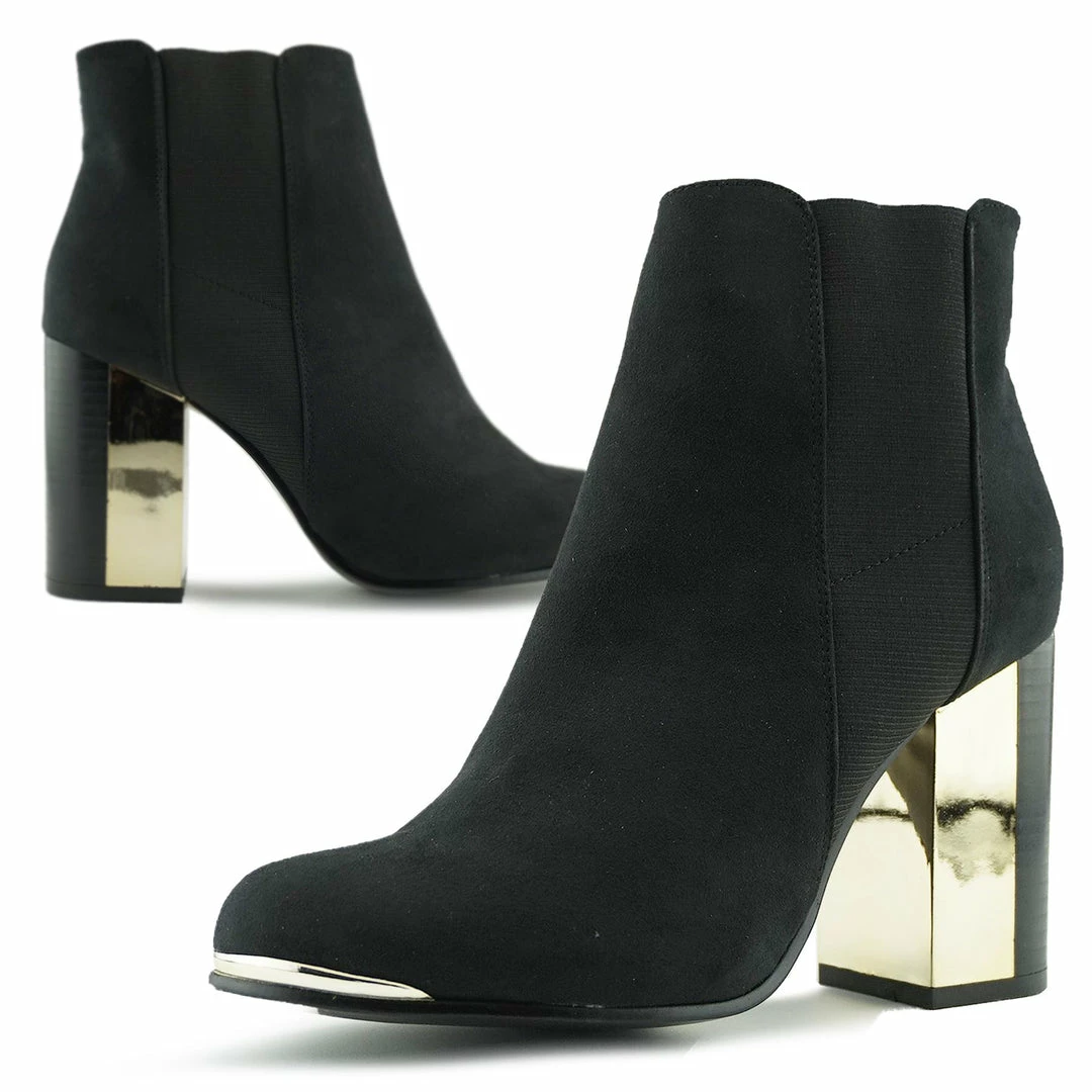 Kickfootwear Alba Soft Metallic Heel Boots - Black 2 Kickfootwear Alba Soft Metallic Heel Boots - Black
