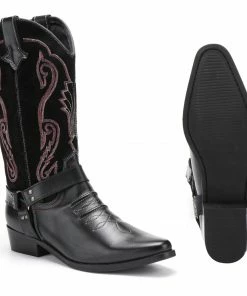 Kickfootwear Duke Black Suede Cowboy Boots MENS