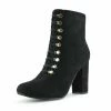 Kickfootwear Lucia Vintage Gold Button Boots - Black WOMENS