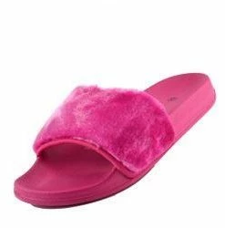 Kickfootwear Fluffy Sliders Lightweight Sandal - Fuchsia WOMENS