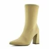 Kickfootwear Porter Retro Block Heel Sock Boots - Beige WOMENS