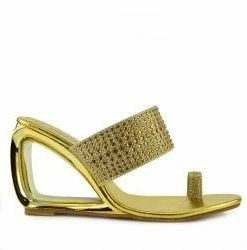Kickfootwear Metallic Toe Sparkle Sandals - Gold WOMENS