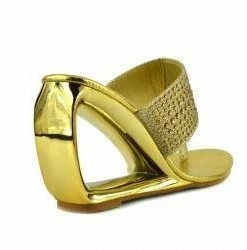 Kickfootwear Metallic Toe Sparkle Sandals - Gold WOMENS